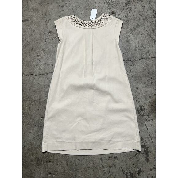 Diane‎ Von Furstenberg DvF Fraser linen blend dress Cream Size 6 $425 - Picture 2 of 5
